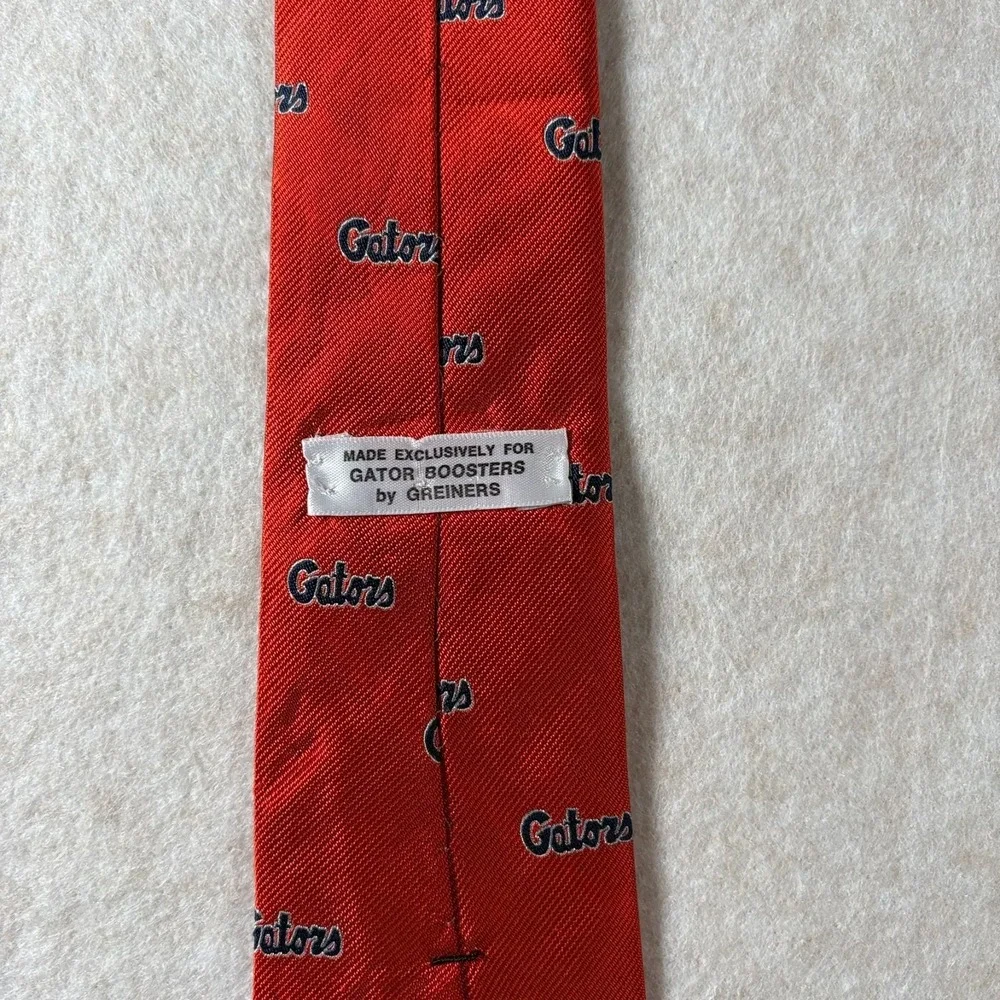 Vintage Florida Gators Neck Tie Orange Blue Greiners Gator Boosters Necktie